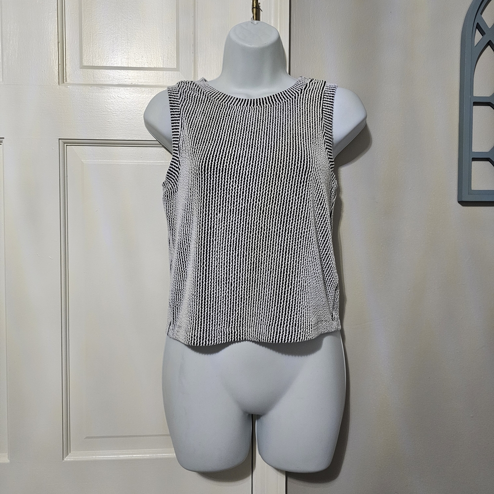 Moa Moa Monochrome Striped Tank Top